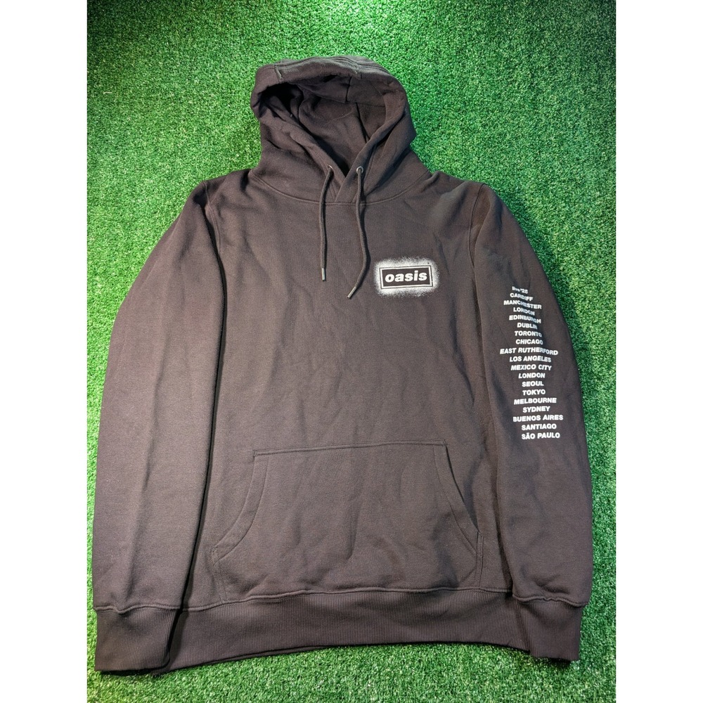Oasis Live 25 World Tour Hoodie Black Mens XXL Official Reunion Concert Merch